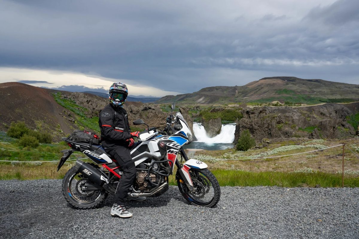 Riding safety training with Honda Africa Twin on gravel